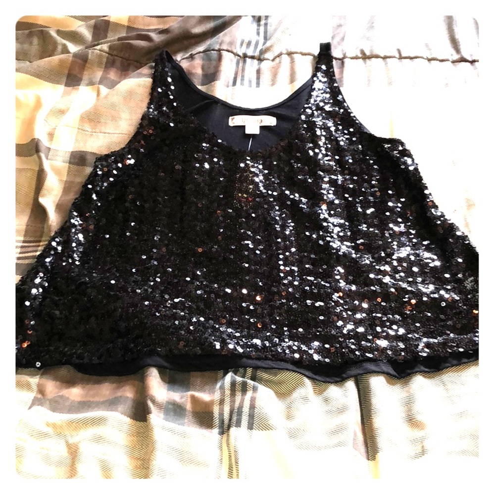 Black sequin tank top